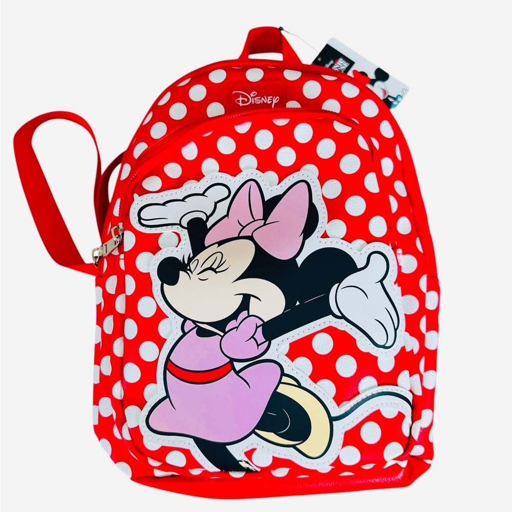 Disney Classic Pink Minnie Mouse Red Polka Dot Character Mini Backpack